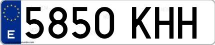 Ejemplo de matrícula española 5850 KHH
