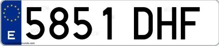 Ejemplo de matrícula española 5851 DHF