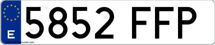 Ejemplo de matrícula española 5852 FFP