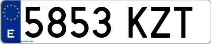 Ejemplo de matrícula española 5853 KZT