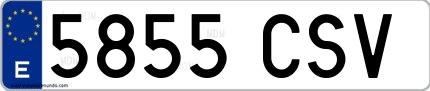 Ejemplo de matrícula española 5855 CSV