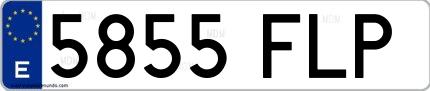 Ejemplo de matrícula española 5855 FLP