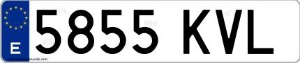 Ejemplo de matrícula española 5855 KVL