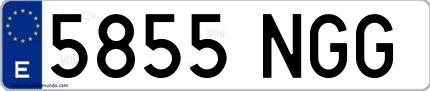 Ejemplo de matrícula española 5855 NGG