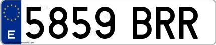 Ejemplo de matrícula española 5859 BRR