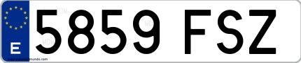 Ejemplo de matrícula española 5859 FSZ