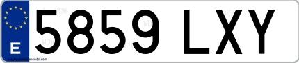 Ejemplo de matrícula española 5859 LXY