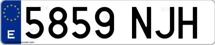 Ejemplo de matrícula española 5859 NJH
