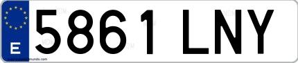 Ejemplo de matrícula española 5861 LNY