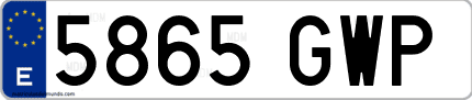 Ejemplo de matrícula de coche ordinaria 5865 GWP