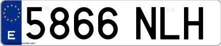 Ejemplo de matrícula española 5866 NLH
