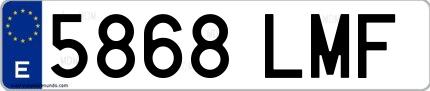 Ejemplo de matrícula española 5868 LMF