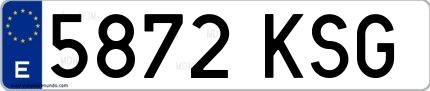 Ejemplo de matrícula española 5872 KSG
