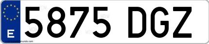 Ejemplo de matrícula española 5875 DGZ
