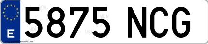 Ejemplo de matrícula española 5875 NCG