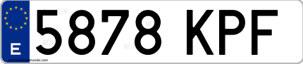 Ejemplo de matrícula de coche ordinaria 5878 KPF