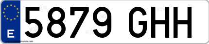 Ejemplo de matrícula de coche ordinaria 5879 GHH