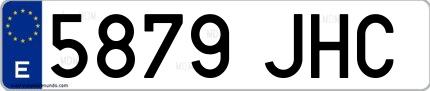 Ejemplo de matrícula española 5879 JHC