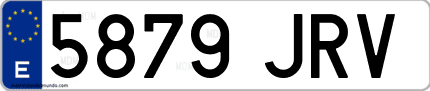 Ejemplo de matrícula de coche ordinaria 5879 JRV