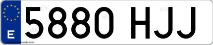Ejemplo de matrícula española 5880 HJJ