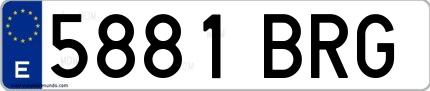 Ejemplo de matrícula española 5881 BRG