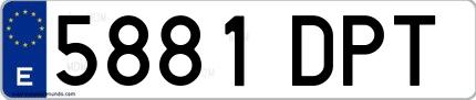 Ejemplo de matrícula española 5881 DPT