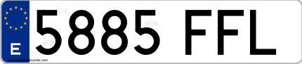 Ejemplo de matrícula de coche ordinaria 5885 FFL