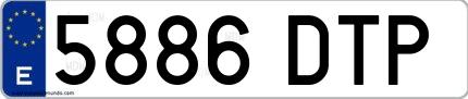 Ejemplo de matrícula española 5886 DTP