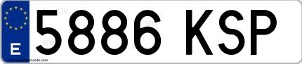 Ejemplo de matrícula española 5886 KSP