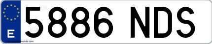 Ejemplo de matrícula española 5886 NDS