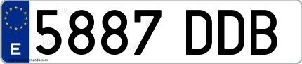 Ejemplo de matrícula española 5887 DDB