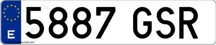 Ejemplo de matrícula española 5887 GSR