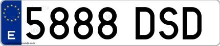 Ejemplo de matrícula española 5888 DSD