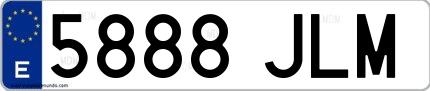 Ejemplo de matrícula española 5888 JLM