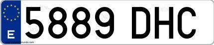 Ejemplo de matrícula española 5889 DHC
