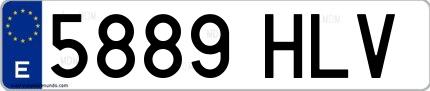 Ejemplo de matrícula española 5889 HLV