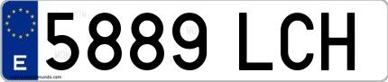 Ejemplo de matrícula española 5889 LCH