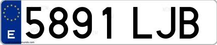 Ejemplo de matrícula española 5891 LJB