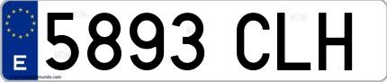 Ejemplo de matrícula española 5893 CLH