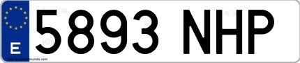 Ejemplo de matrícula española 5893 NHP