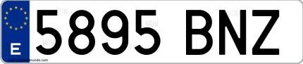 Ejemplo de matrícula española 5895 BNZ