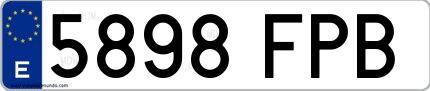 Ejemplo de matrícula española 5898 FPB