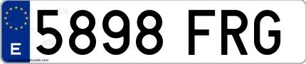 Ejemplo de matrícula española 5898 FRG