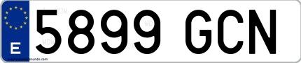 Ejemplo de matrícula española 5899 GCN