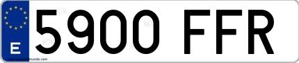 Ejemplo de matrícula española 5900 FFR
