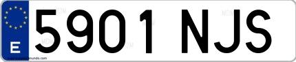 Ejemplo de matrícula española 5901 NJS