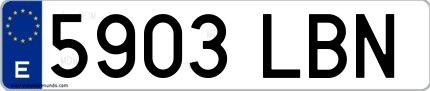 Ejemplo de matrícula española 5903 LBN