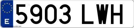 Ejemplo de matrícula española 5903 LWH