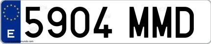 Ejemplo de matrícula española 5904 MMD
