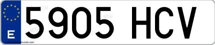 Ejemplo de matrícula española 5905 HCV